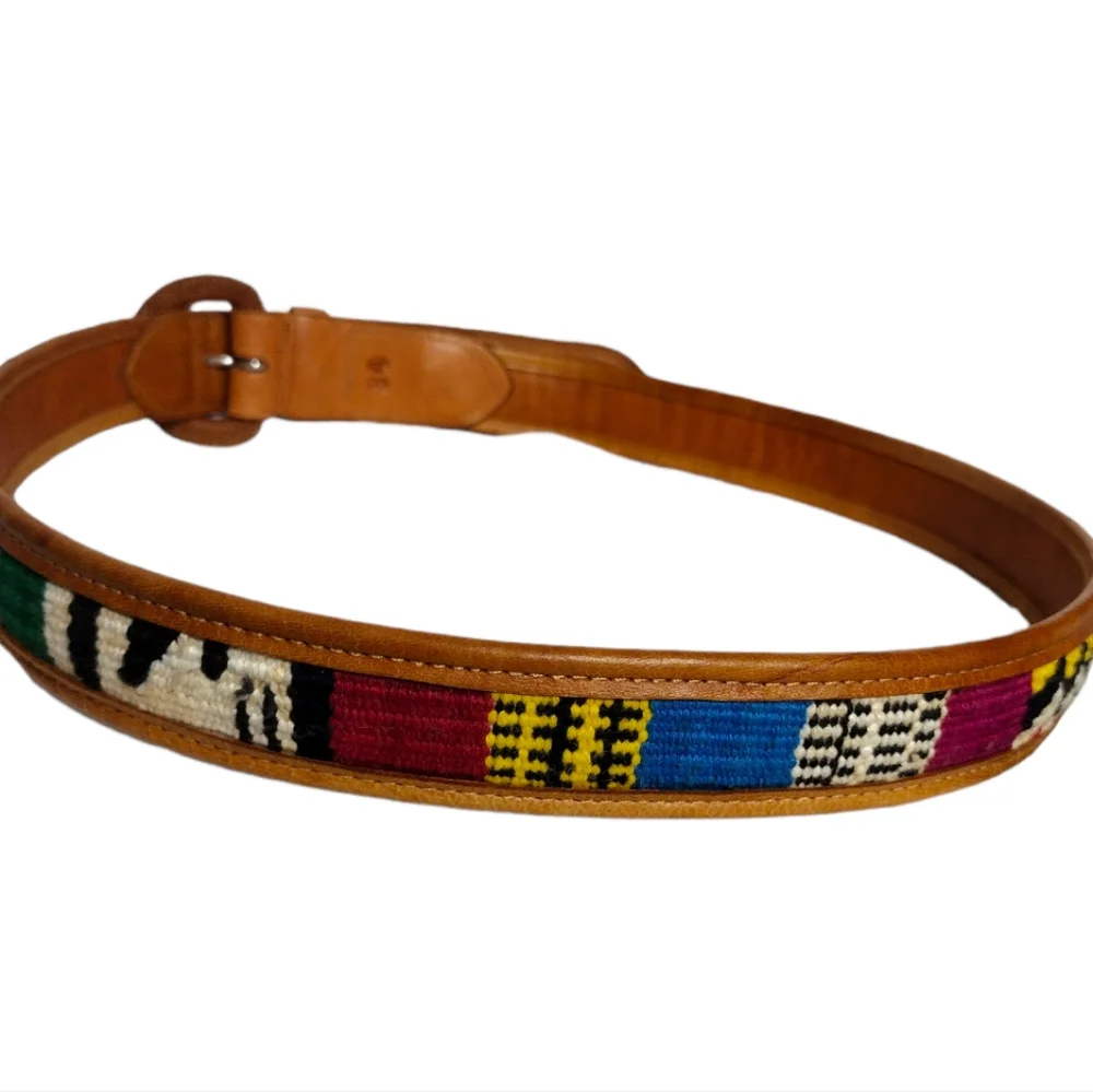 Native Guatemala Handwoven Leather Belt